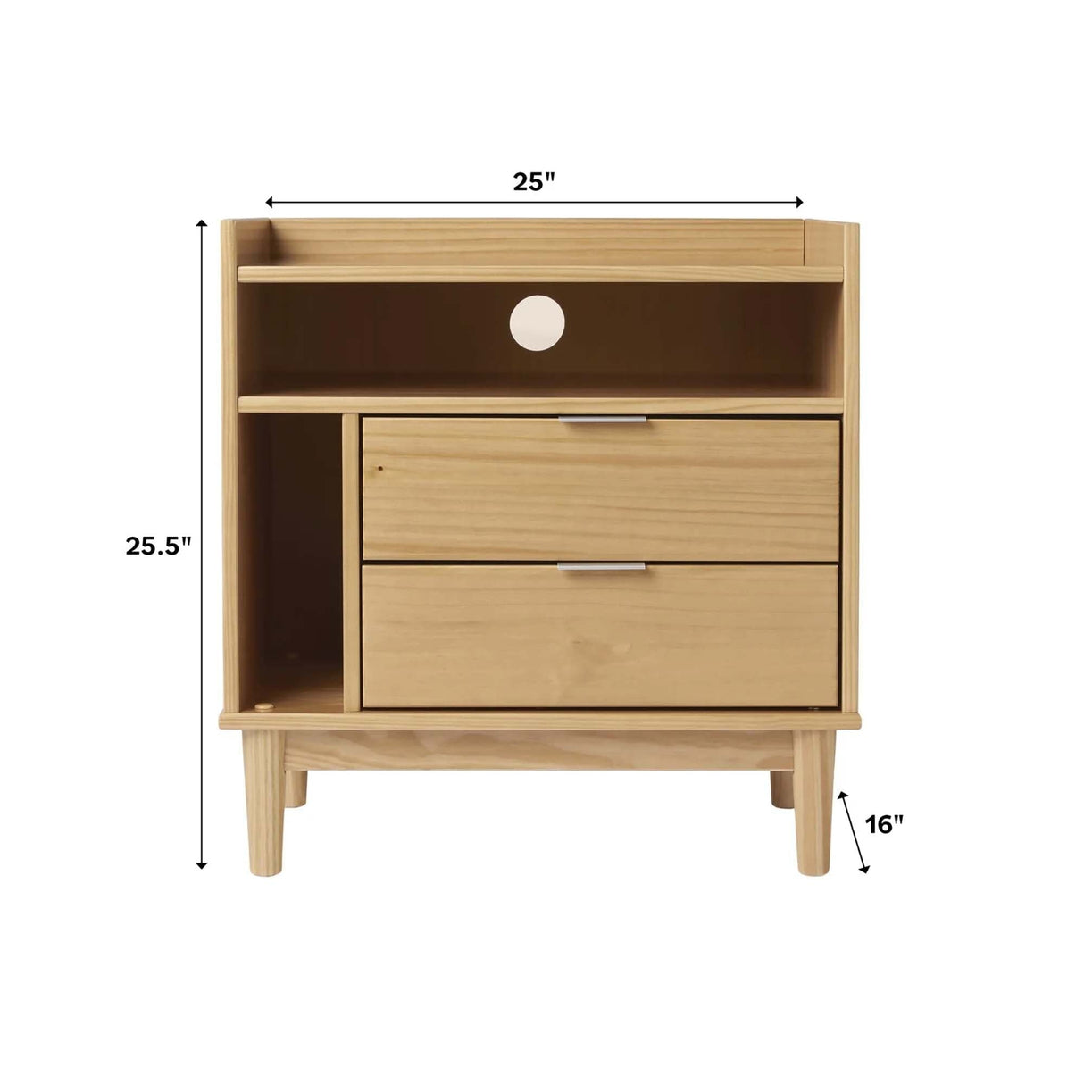 Lee Mid-Century Modern Wood Nightstand-Bedroom-Parc Decor
