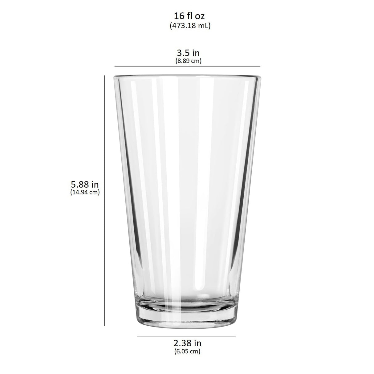 Libbey Bar Essentials Tumbler Glasses, 16 ounce, Set of 6