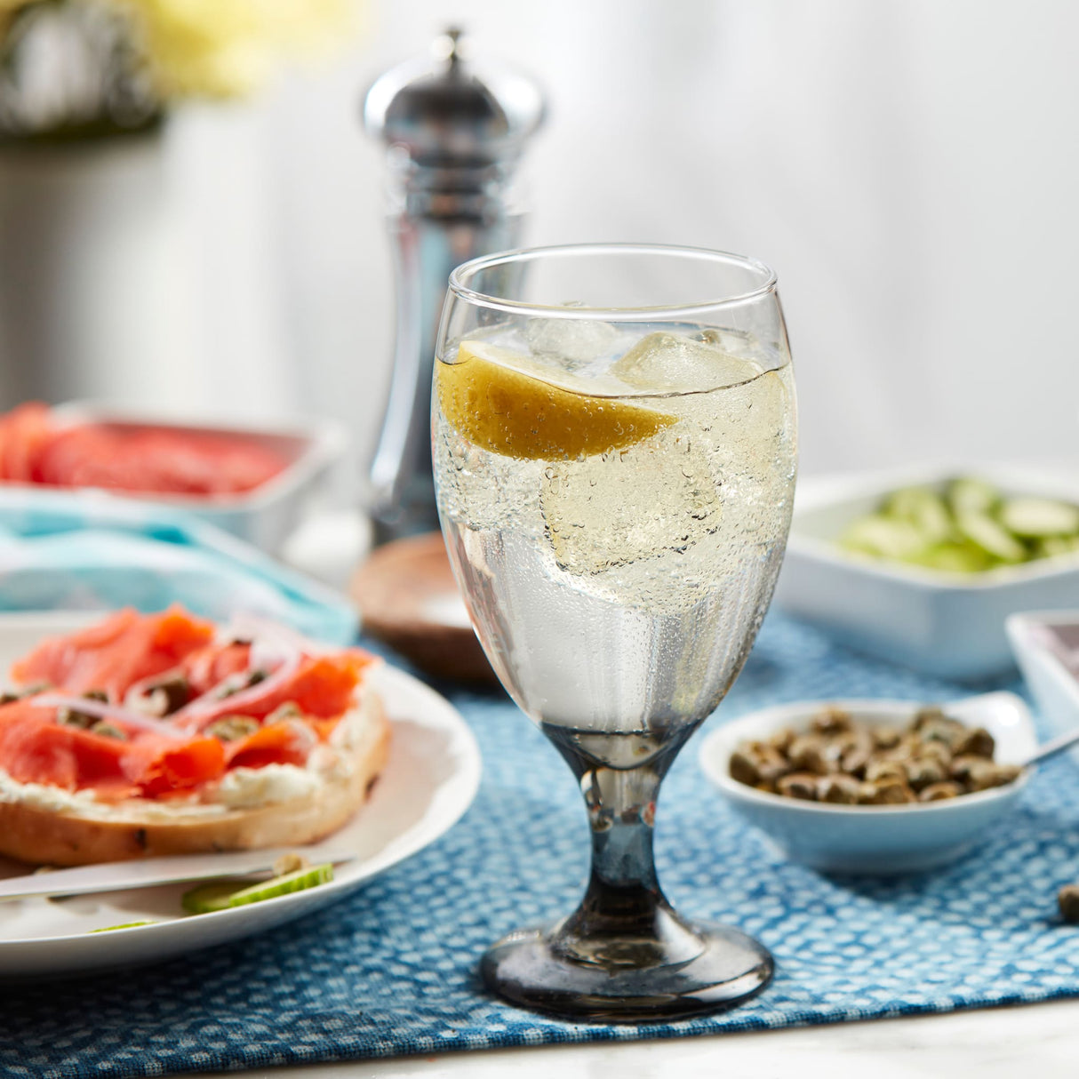 Libbey Classic Smoke Goblet Beverage Glasses, 16.25 ounce, Set of 6-Stemware-Parc Decor