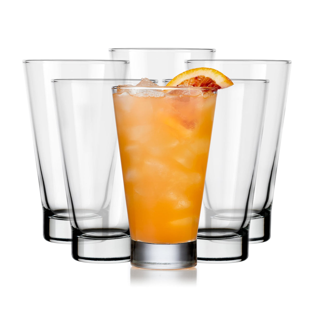 Libbey Modern Bar Essentials Tumbler Glasses, 14 ounce, Set of 6-Cocktails and Spirits-Parc Decor