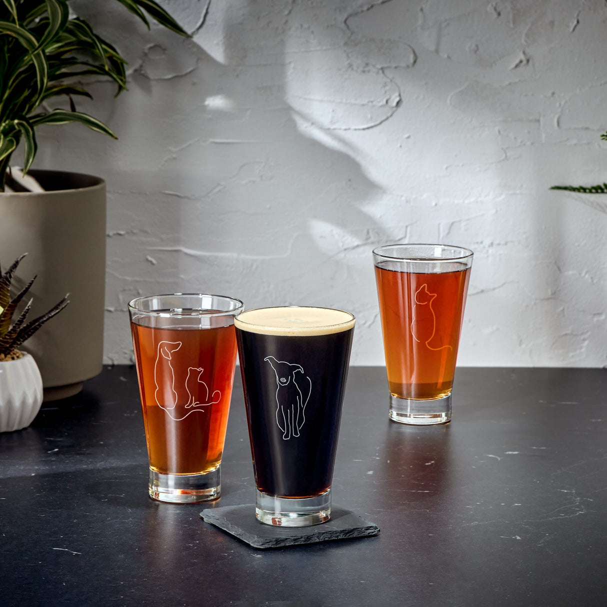 Libbey Modern Pets Simon Tumbler Drinking Glasses, 14 ounce, Set of 4-Cocktails and Spirits-Parc Decor