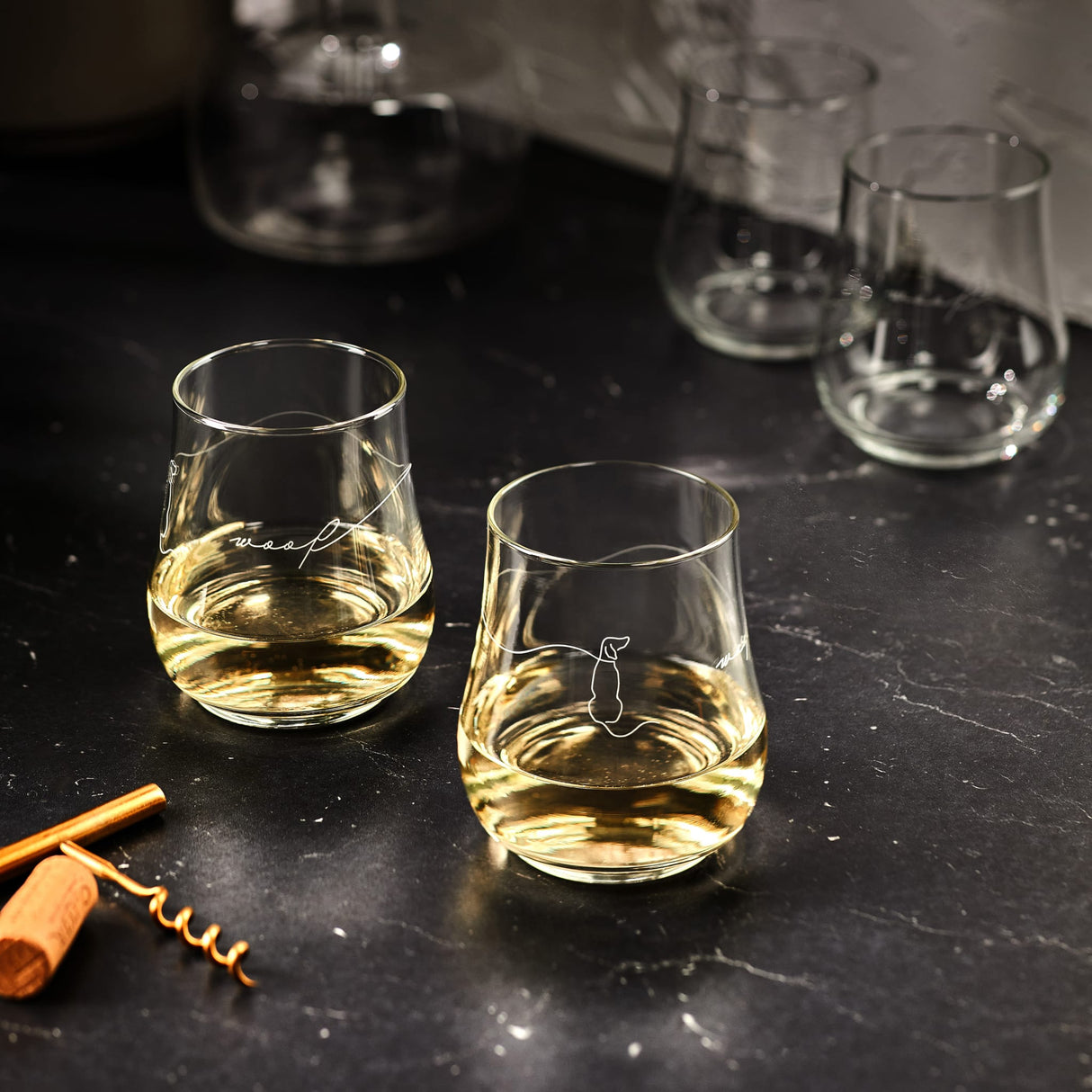 Libbey Modern Pets Woof All Purpose Glasses, 17 ounce, Set of 4-Cocktails and Spirits-Parc Decor