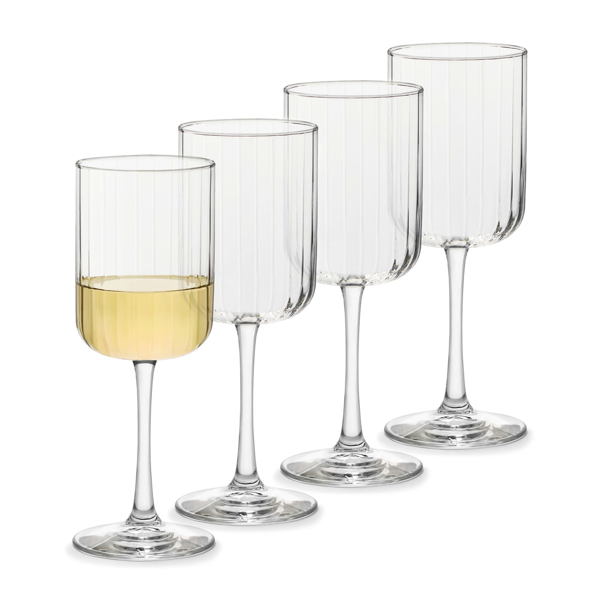 Libbey Paneled All Purpose Wine Glasses, 13.5 ounce, Set of 4-Stemware-Parc Decor