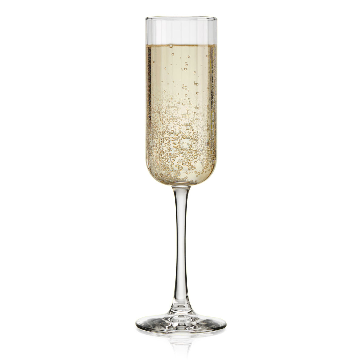 Libbey Paneled Champagne Flute Glasses, 7.5 ounce, Set of 4