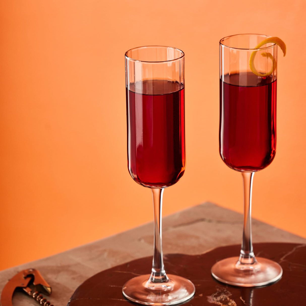 Libbey Paneled Champagne Flute Glasses, 7.5 ounce, Set of 4-Stemware-Parc Decor