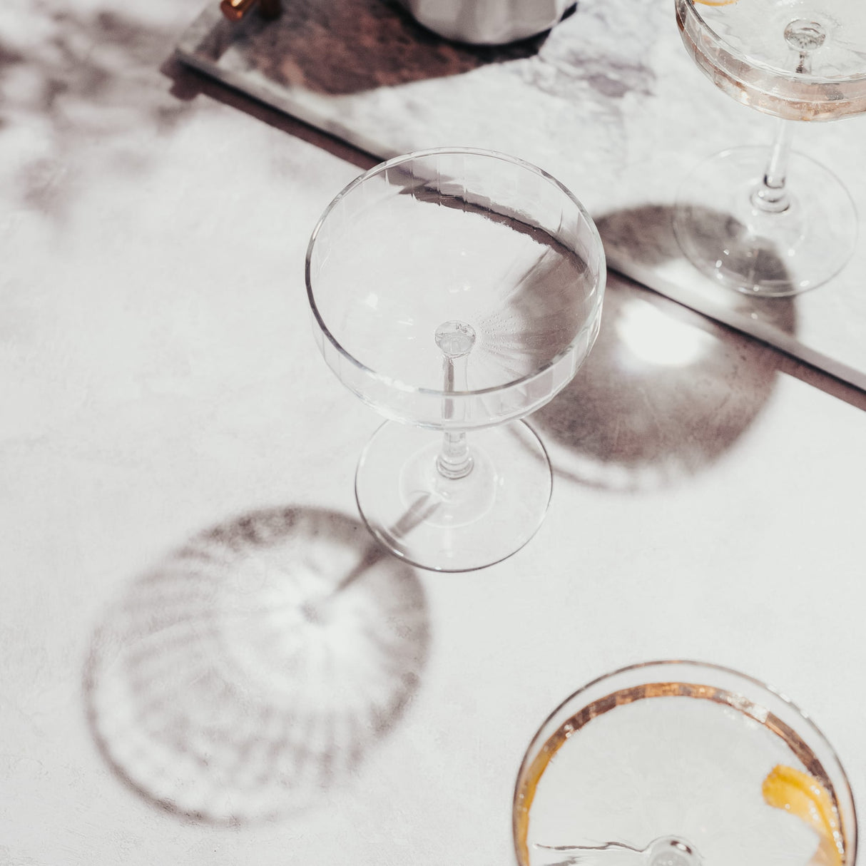 Libbey Paneled Coupe Cocktail Glasses, 8.5 ounce, Set of 4-Cocktails and Spirits-Parc Decor