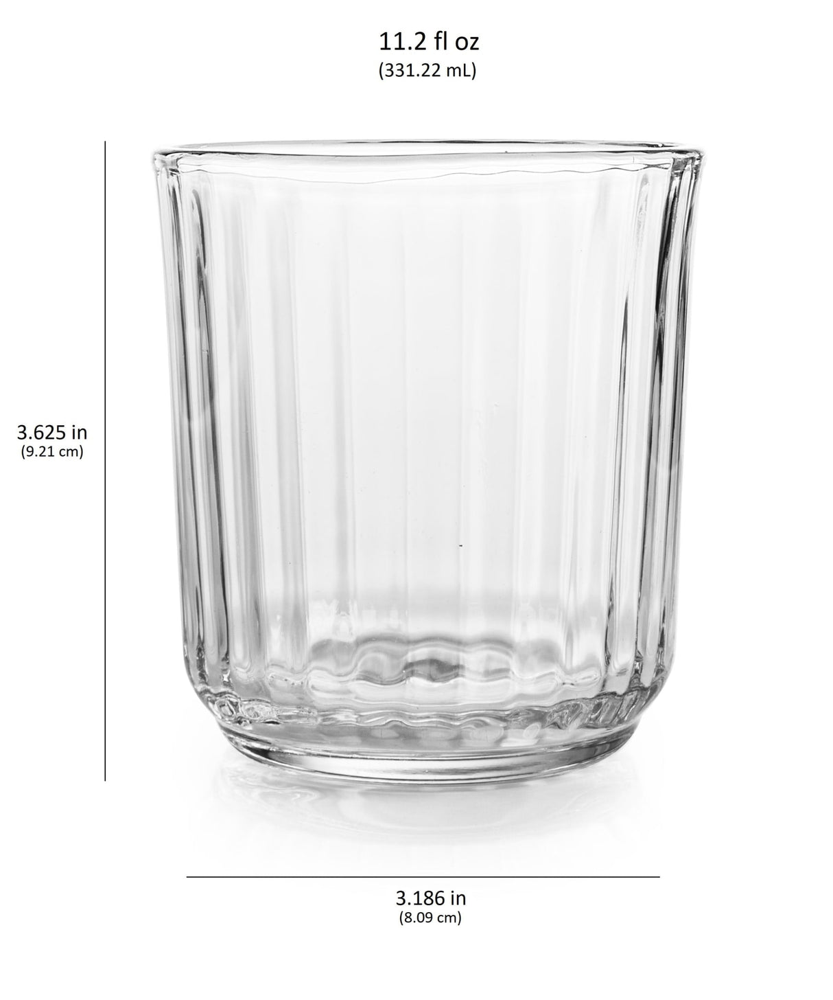 Libbey Paneled Double Old Fashioned Rocks Glasses, 11.2 ounce, Set of 6-Beverageware-Parc Decor