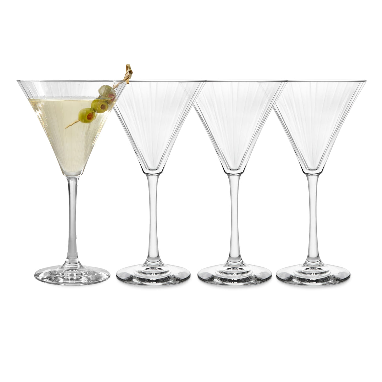 Libbey Paneled Martini Glasses, 9.5 ounce, Set of 4-Stemware-Parc Decor