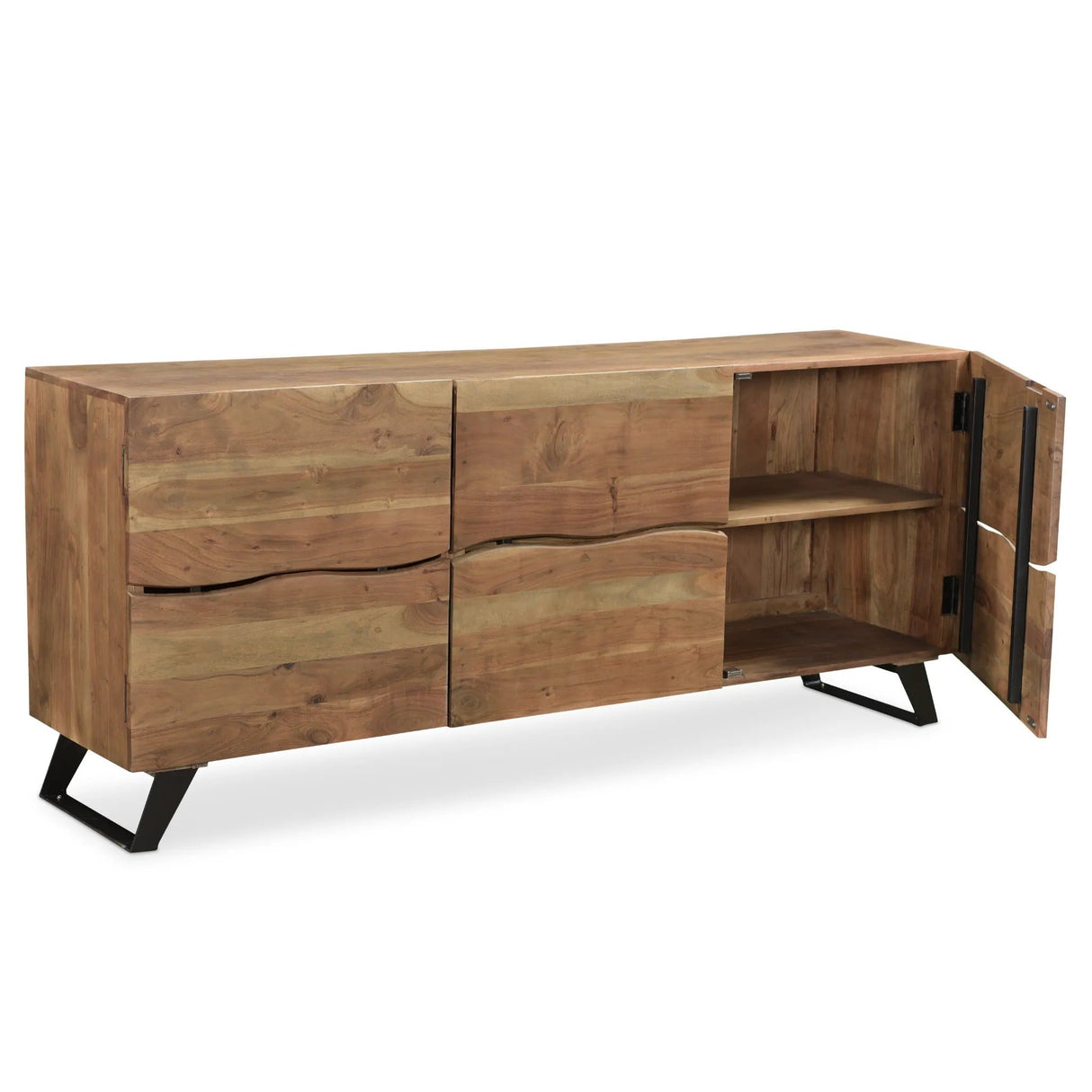 Light Acacia Live Edge Sideboard-Sideboard-Parc Decor
