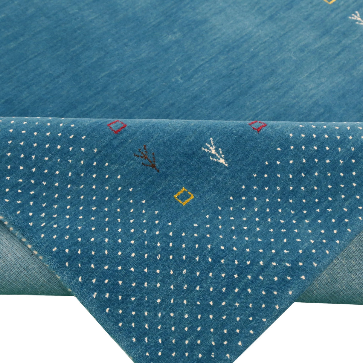 Light Blue Contemporary Gabbeh Border Design Hand Loomed Wool Area Rug
