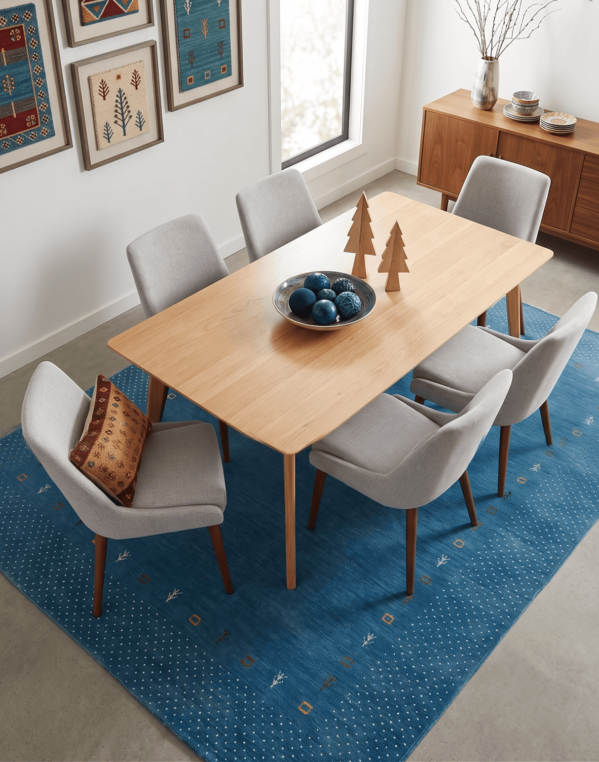 Light Blue Contemporary Gabbeh Border Design Hand Loomed Wool Area Rug