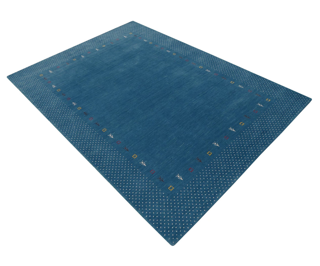 Light Blue Contemporary Gabbeh Border Design Hand Loomed Wool Area Rug