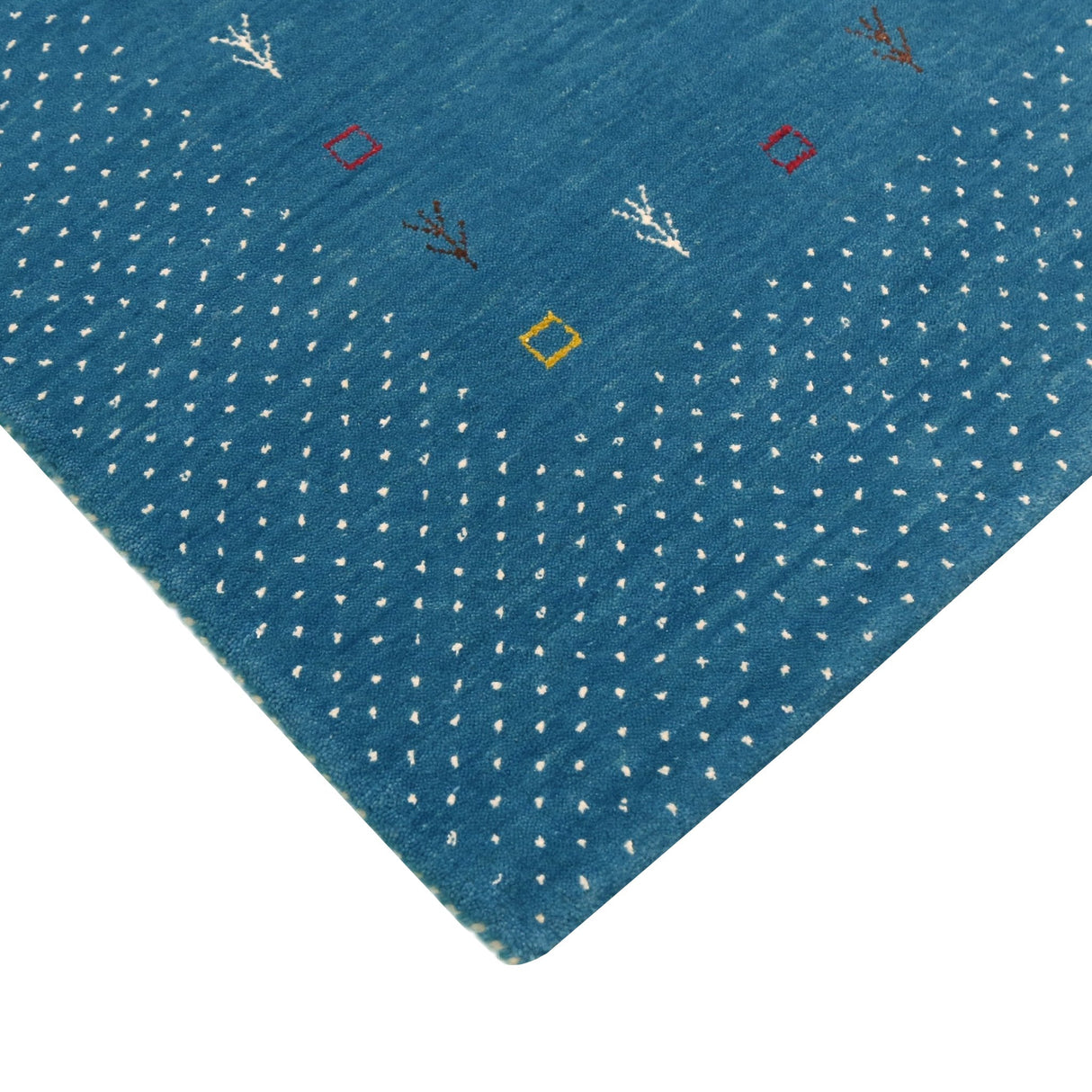 Light Blue Contemporary Gabbeh Border Design Hand Loomed Wool Area Rug