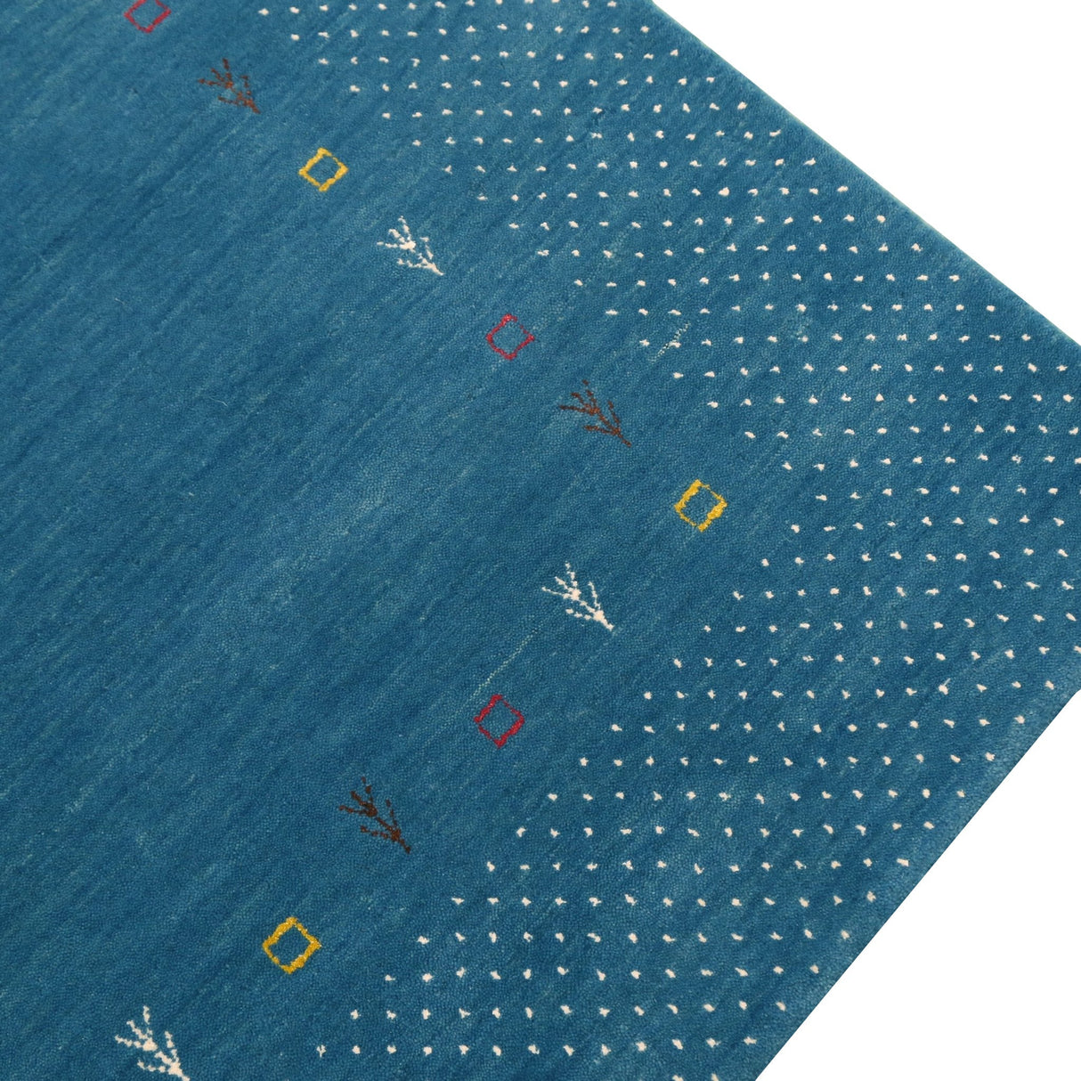 Light Blue Contemporary Gabbeh Border Design Hand Loomed Wool Area Rug