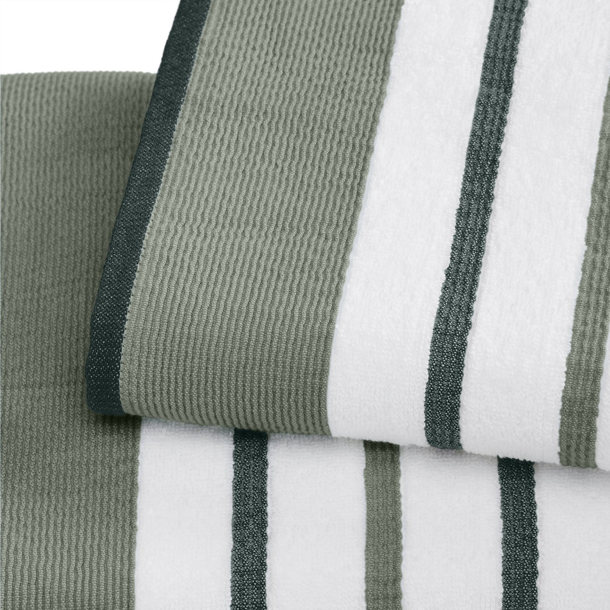 Decorative Cotton Stripe Bath Towel Set - Noelle Collection
