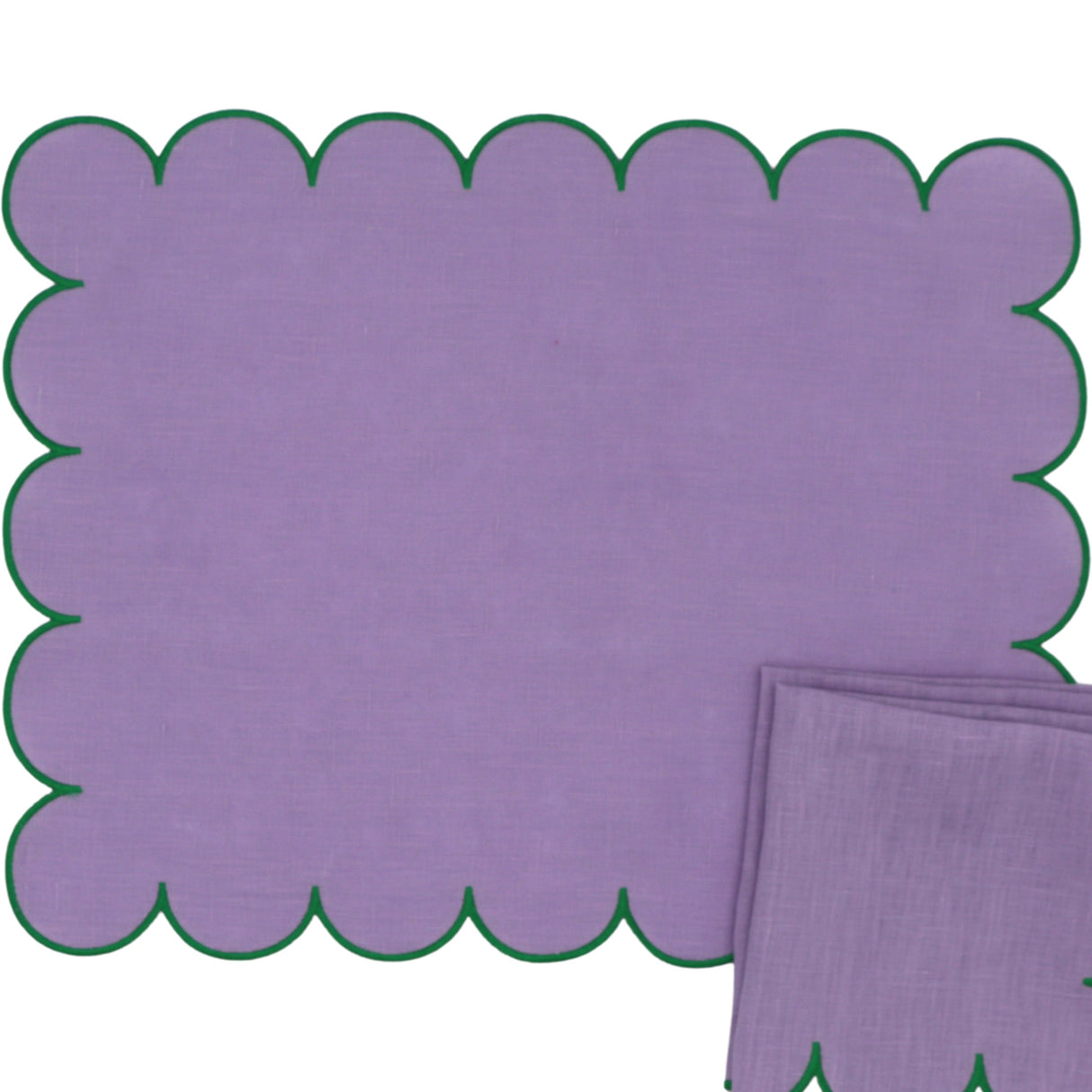 Lilac Adorned Napkin - Set of 4-Napkin-Parc Decor