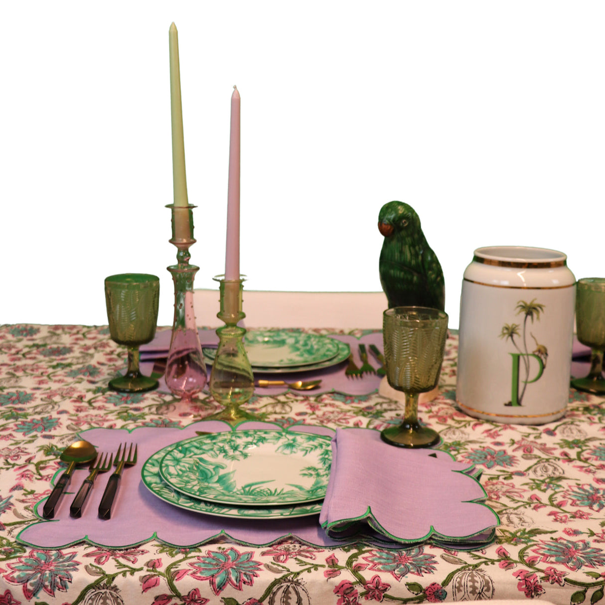 Lilac Adorned Napkin - Set of 4-Napkin-Parc Decor