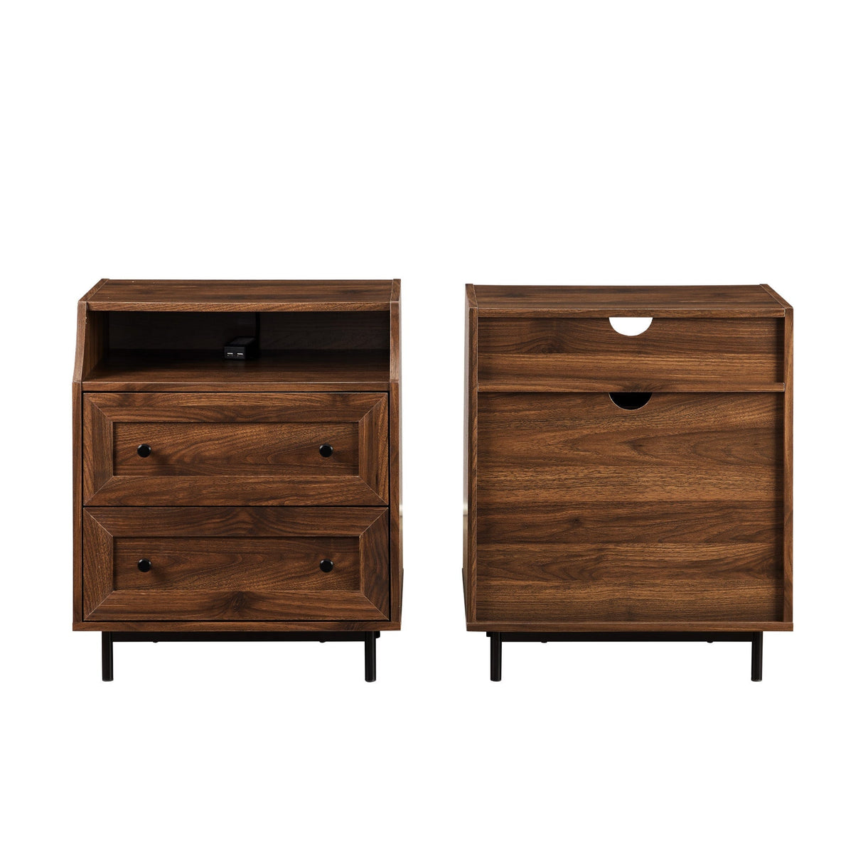 Lisa 2 Drawer Nightstand with USB-Bedroom-Parc Decor