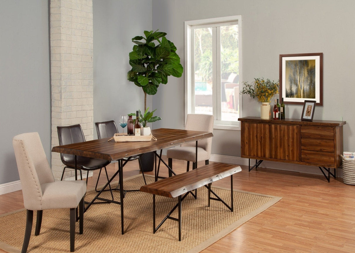 Live Edge Dining Table, Light Walnut-Dining Tables-Parc Decor