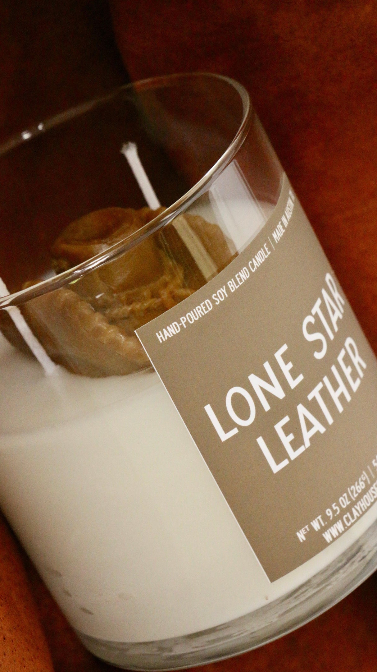 Lone Star Leather Container Candle-Candles-Parc Decor