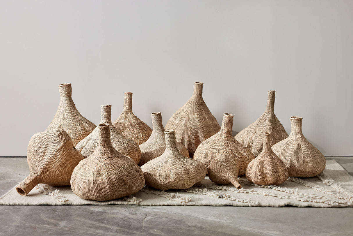 Long-Necked Ilala Garlic Gourd Basket-Baskets & Vessels-Parc Decor