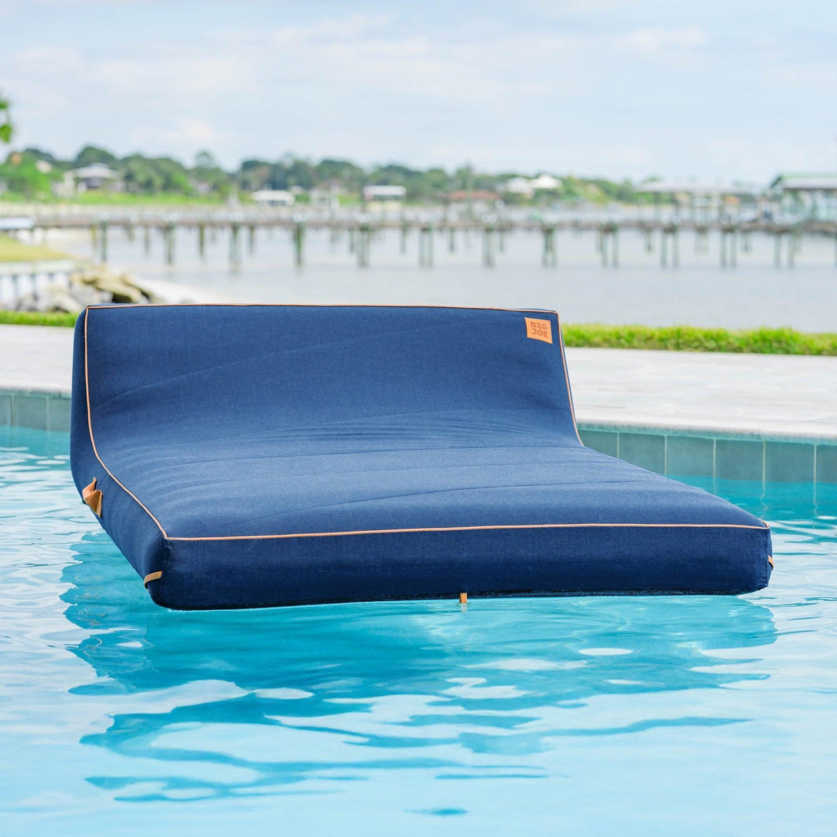 Lux Double Inflatable Chaise Pool Float with Sunbrella® Fabric