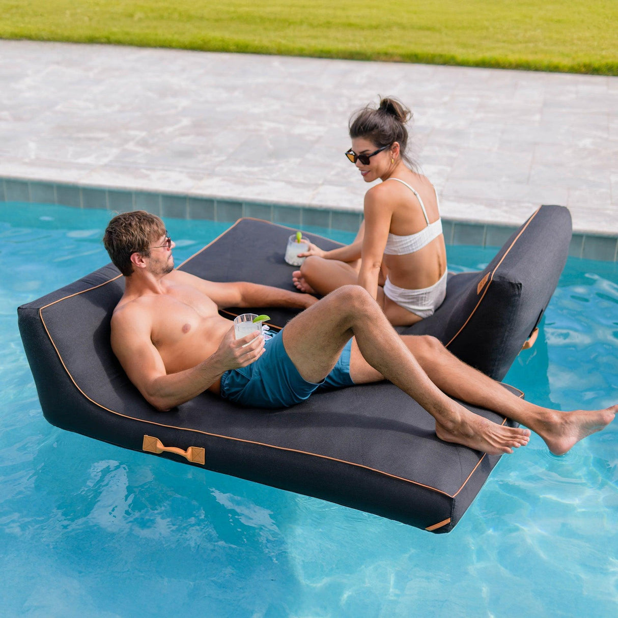 Lux Inflatable Chaise Pool Lounger with Sunbrella® Fabric