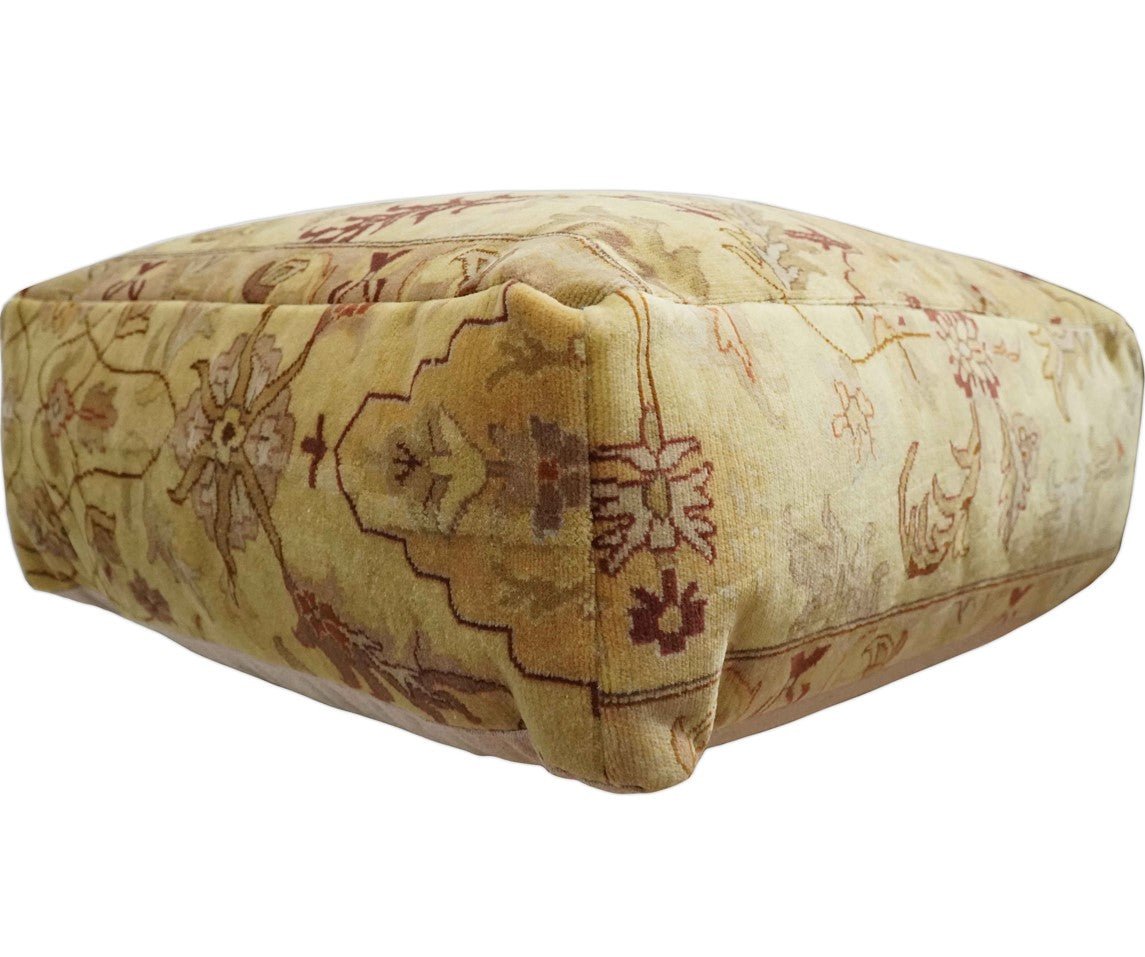 Luxury Floor Pillow made Pouf from restored fine quality hand knotted area rug |FP2-Floor Pillows-Parc Decor