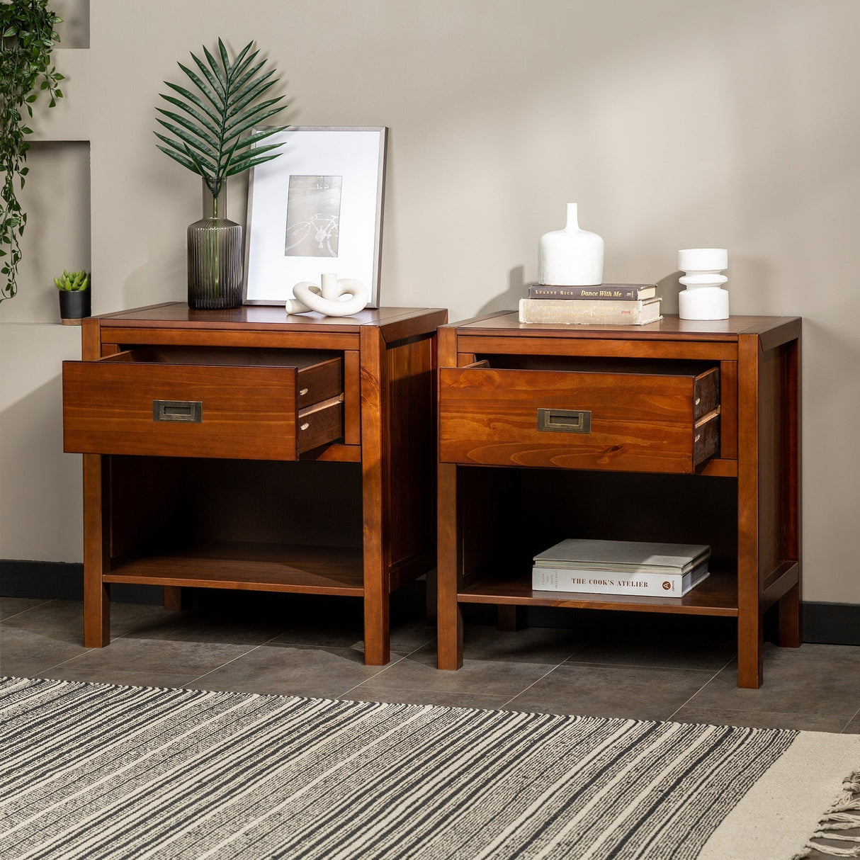 Lydia Solid Wood Modern Contemporary Nightstand-Bedroom-Parc Decor