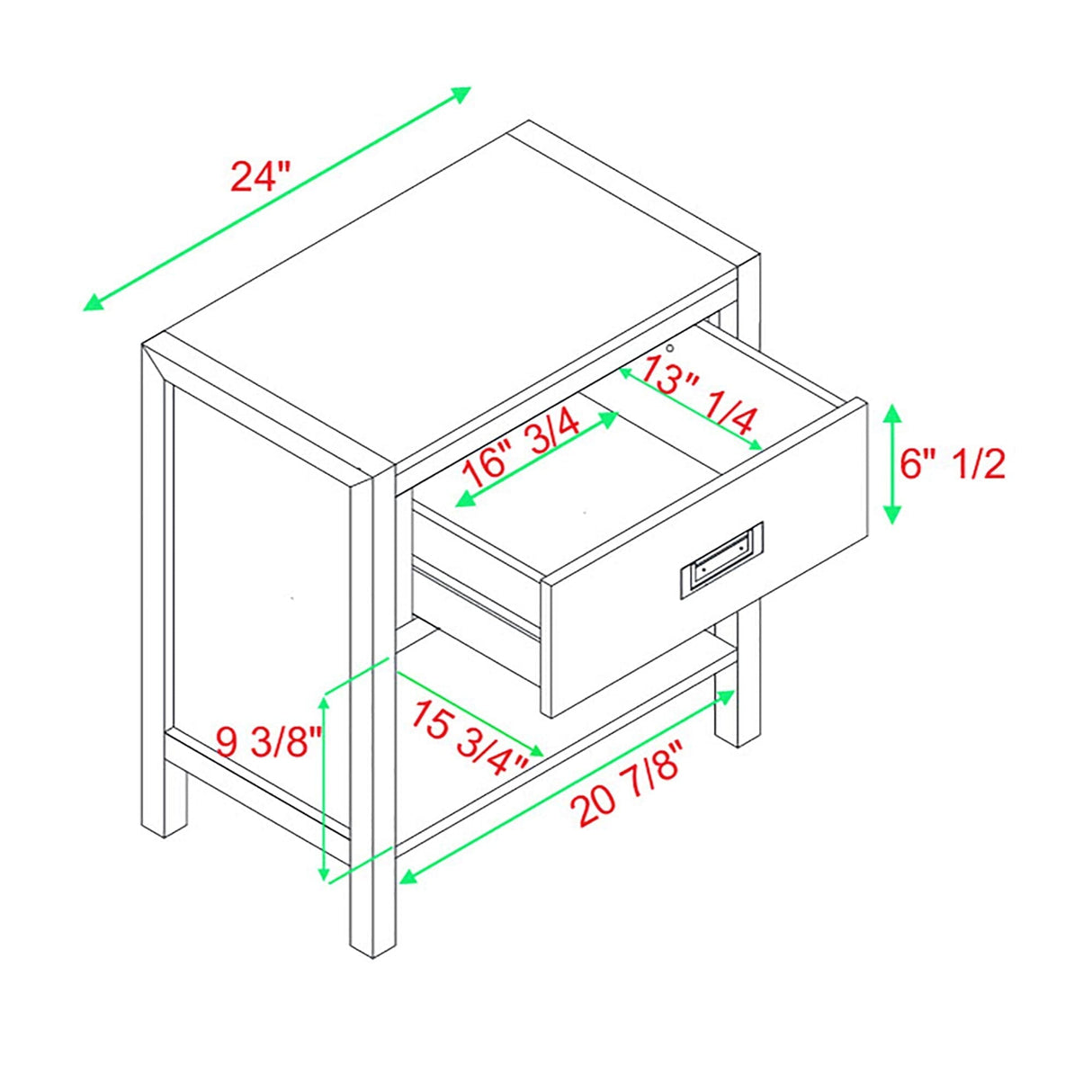 Lydia Solid Wood Modern Contemporary Nightstand-Bedroom-Parc Decor