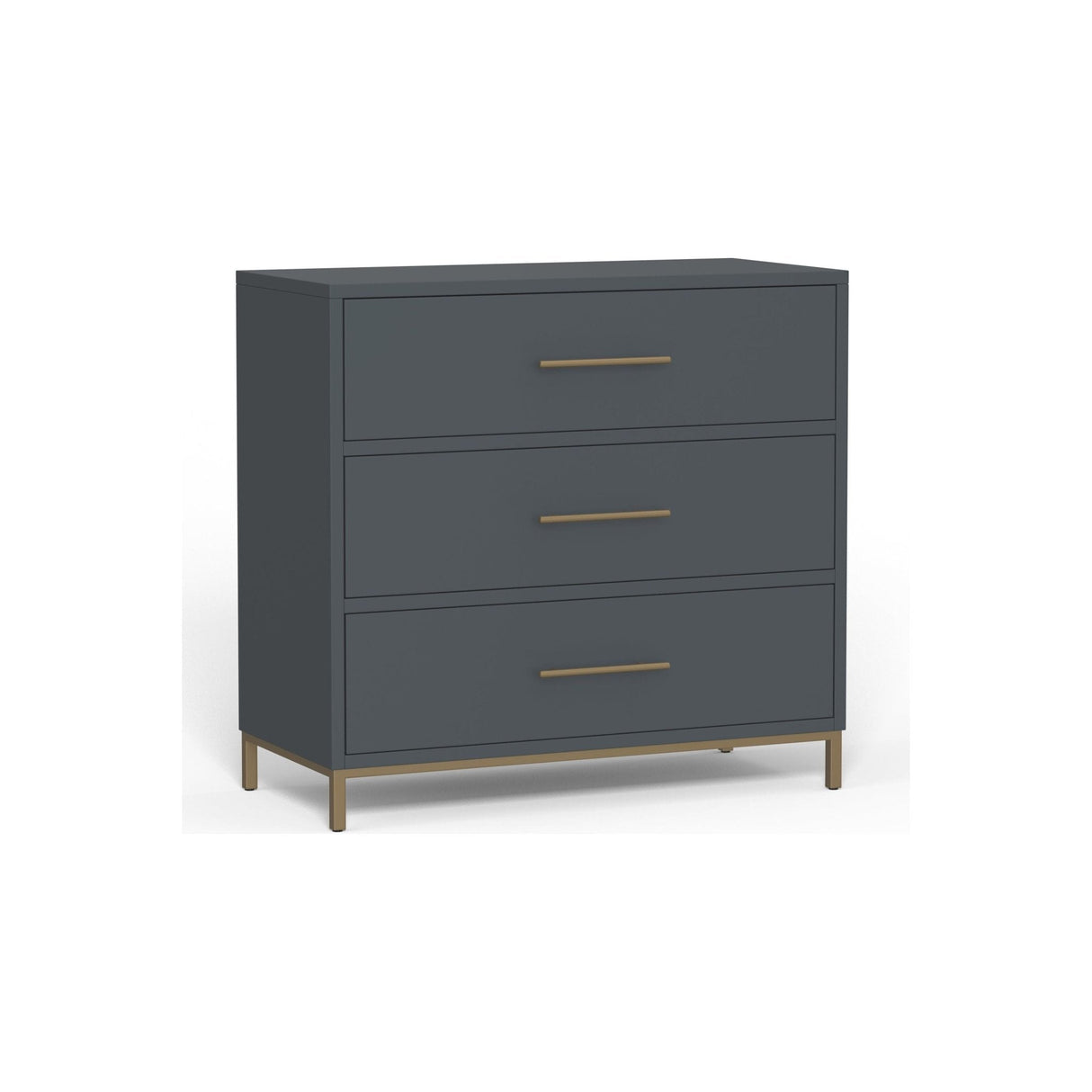 Madelyn Three Drawer Small Chest, Slate Gray-Accent Chests-Parc Decor