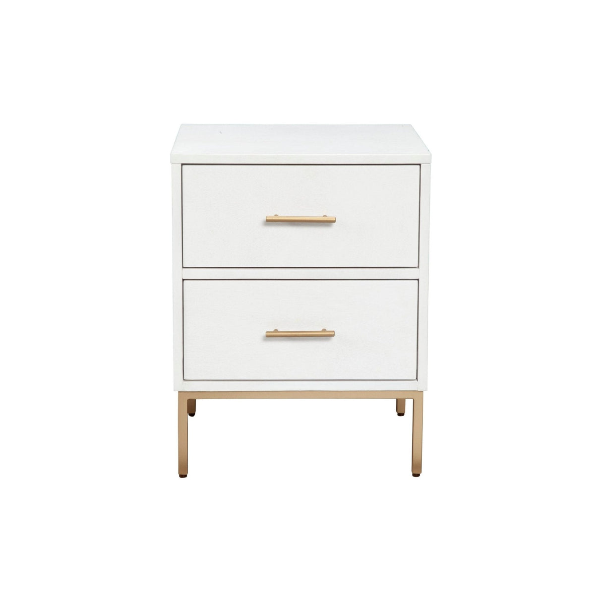 Madelyn Two Drawer Nightstand, White-Nightstands-Parc Decor