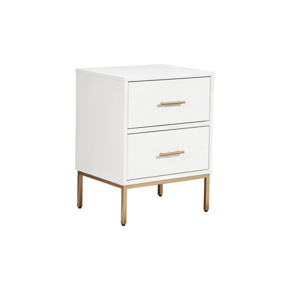 Madelyn Two Drawer Nightstand, White-Nightstands-Parc Decor