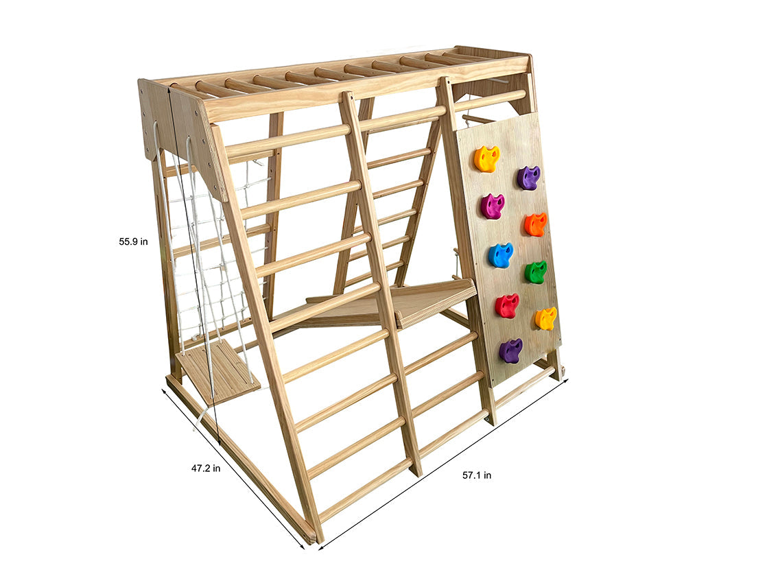 Magnolia 7-in-1 Real Wood Playset | Indoor & Outdoor Climbing Gym for Kids-Outdoor-Parc Decor