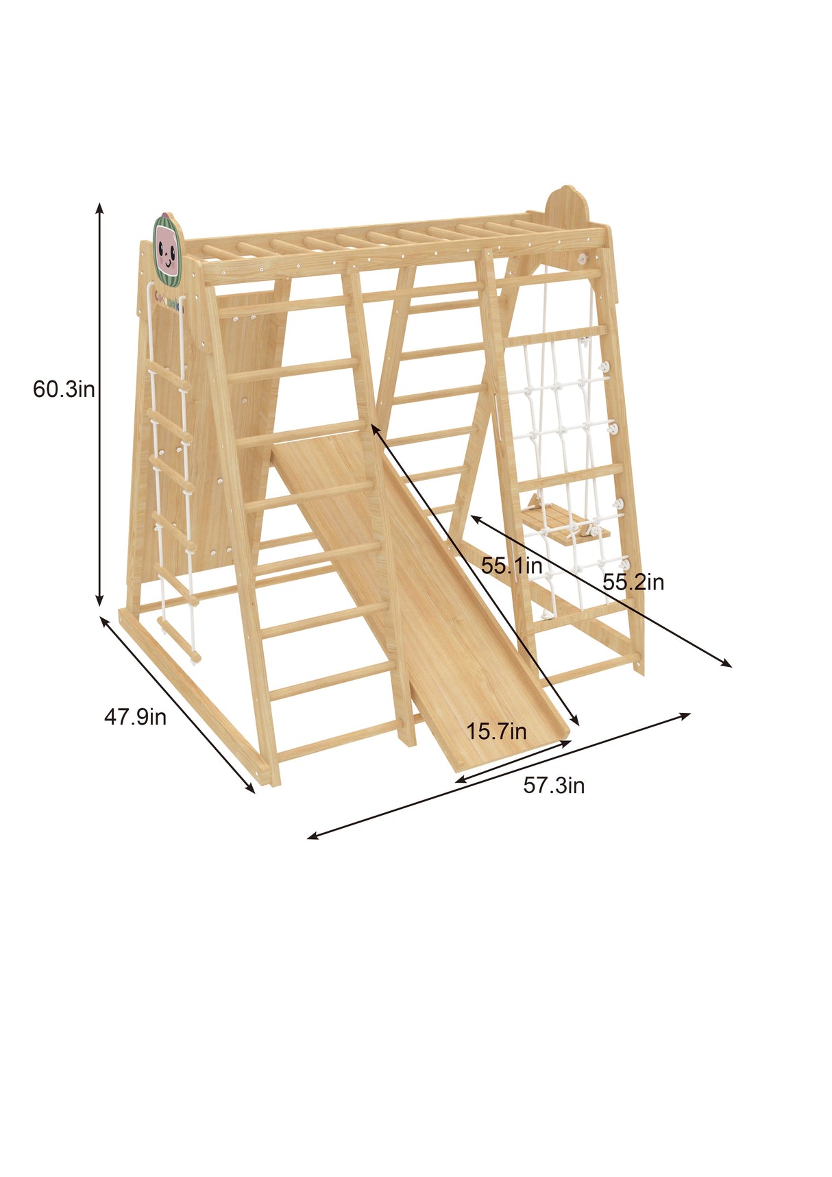 Magnolia Cocomelon 7-in-1 Wooden Indoor Playset – Montessori Climber for Toddlers-Indoor-Parc Decor