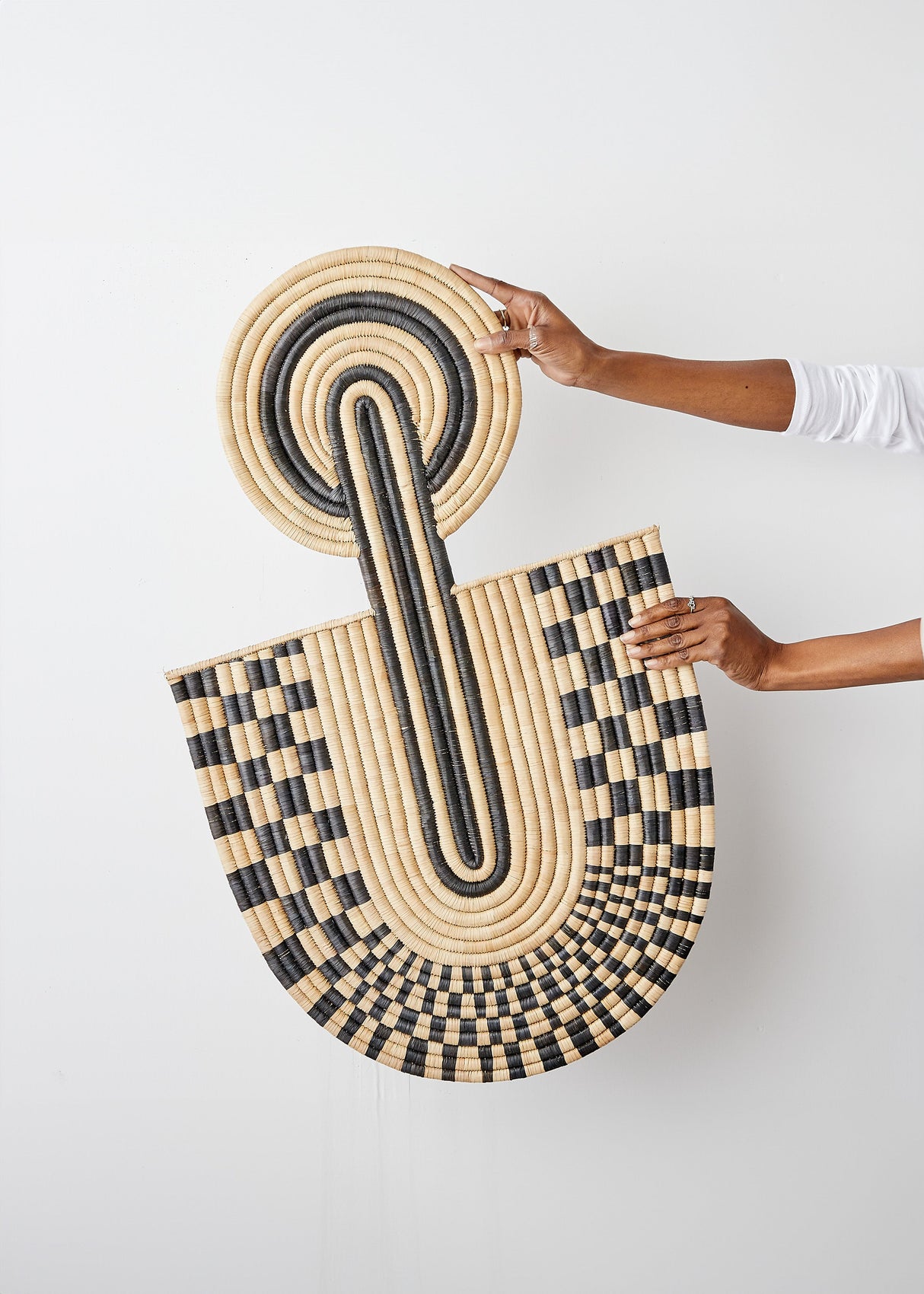 Maravi Patterned Black & Natural Woven Wall Art-Wall Décor-Parc Decor