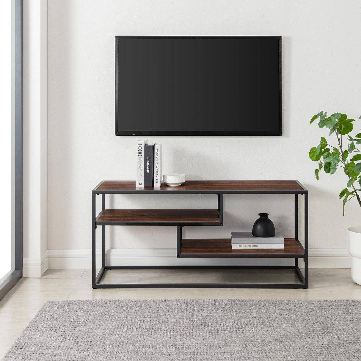 Maya 40" Contemporary Metal TV Stand-Entertainment-Parc Decor