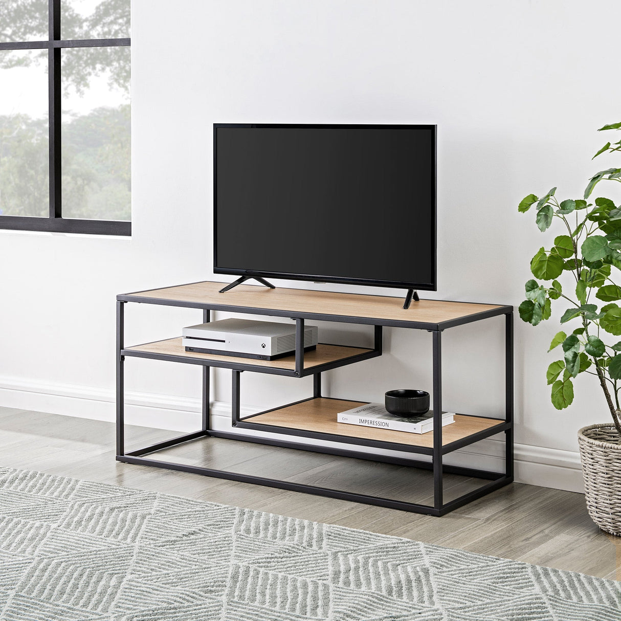 Maya 40" Contemporary Metal TV Stand-Entertainment-Parc Decor