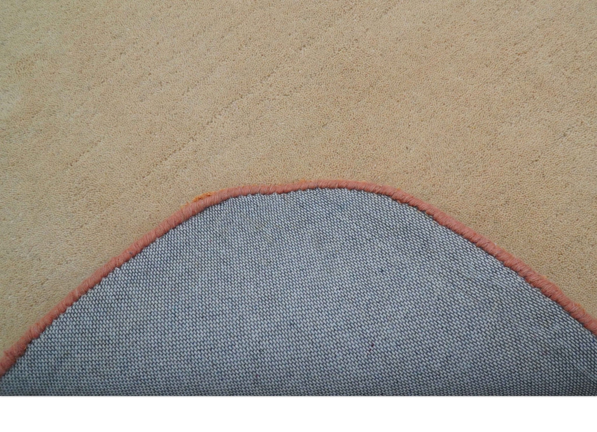 Maze Custom Made Modern Design Beige Hand Tufted Wool Rug
