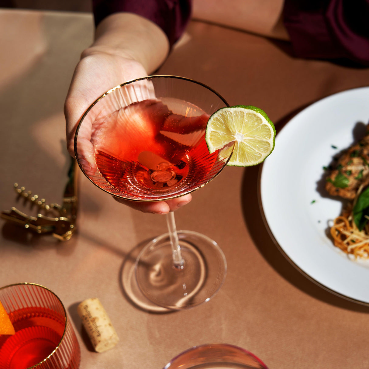 Meridian Crystal Martini Glasses Set of 2-product_type::stemmed_cocktail_glasses-Parc Decor