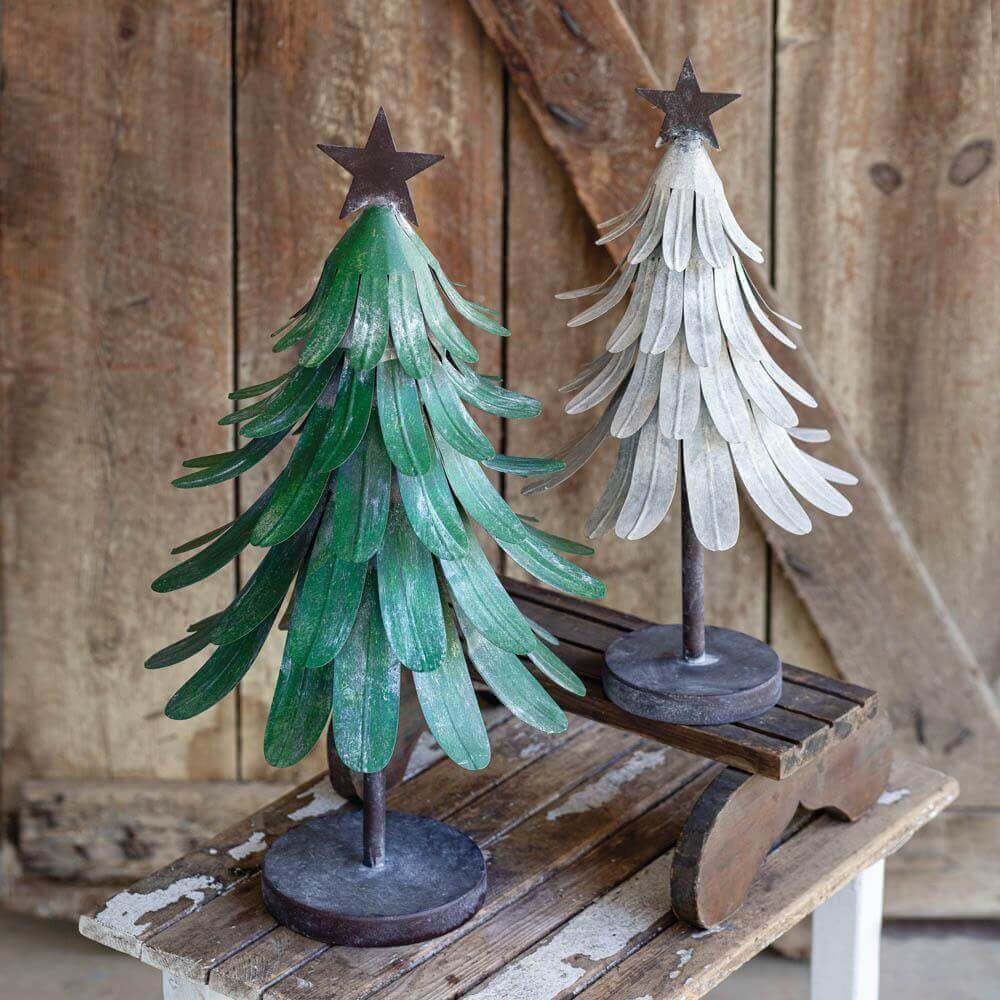 Metal Christmas Trees (Set of 2)-christmas decor-Parc Decor