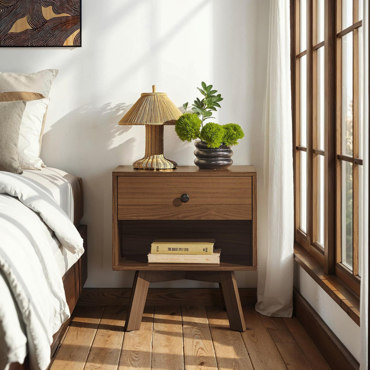 Mid-Century Frans Modern 1-Drawer Nightstand-Bedroom-Parc Decor