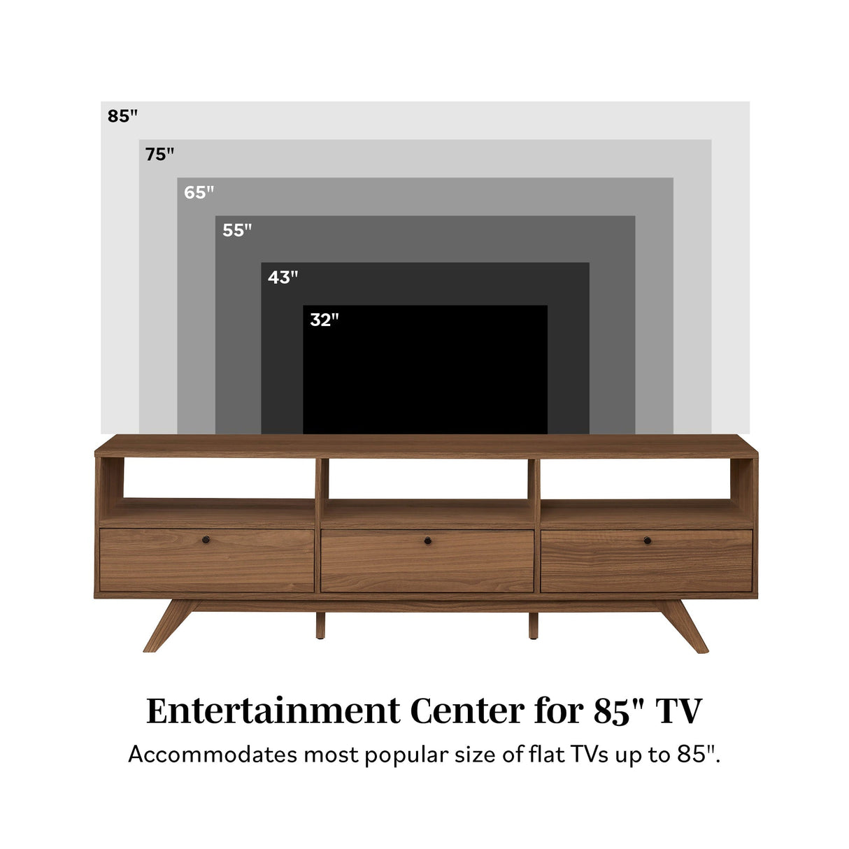 Mid-Century Kela Modern 3-Door TV Stand-Entertainment-Parc Decor