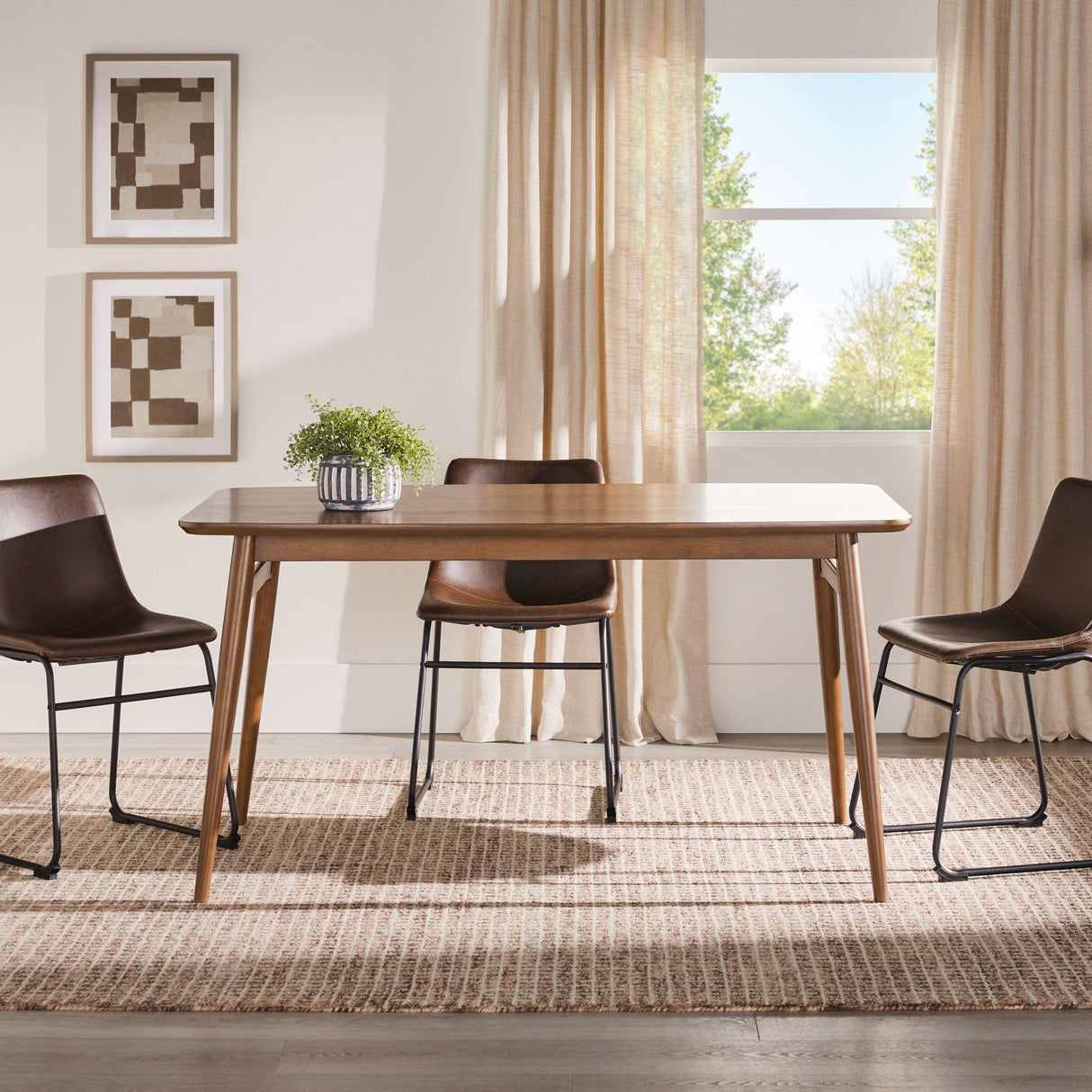 Mid-Century Taberu Modern Wood Dining Table