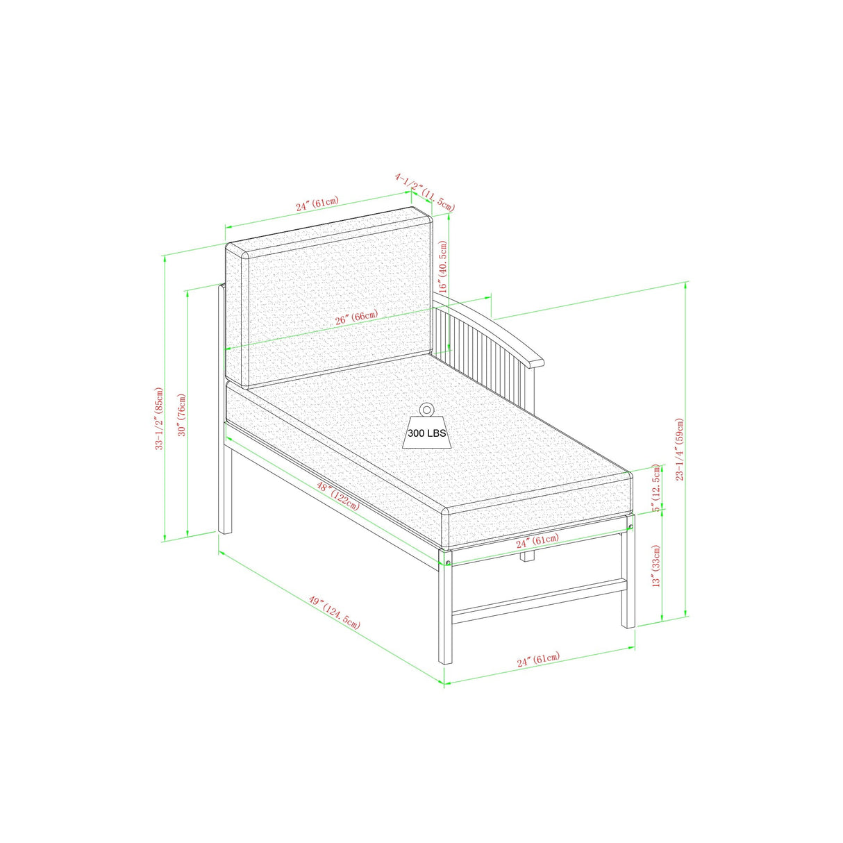 Midland Modern Solid Wood 3-Piece Outdoor Sectional Set-Outdoor-Parc Decor