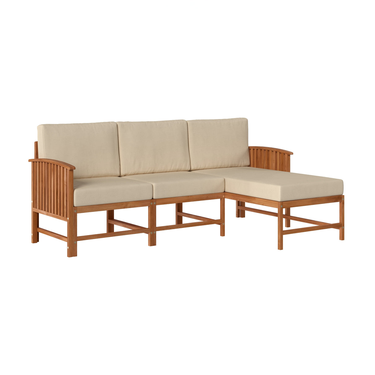 Midland Modern Solid Wood 3-Piece Outdoor Sectional Set-Outdoor-Parc Decor