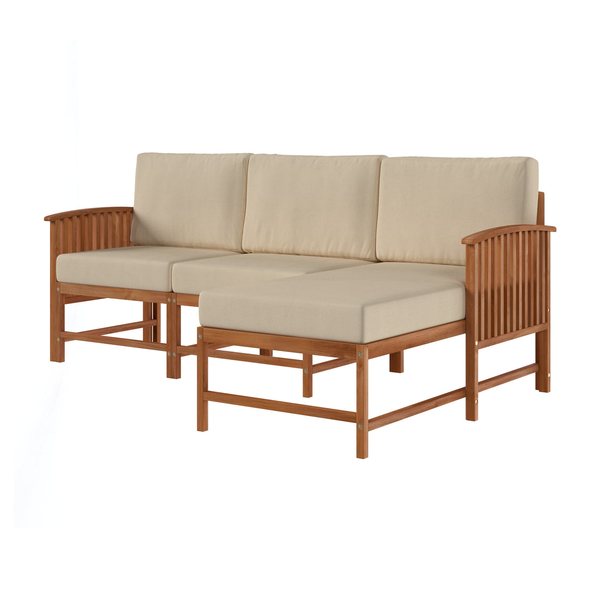 Midland Modern Solid Wood 3-Piece Outdoor Sectional Set-Outdoor-Parc Decor