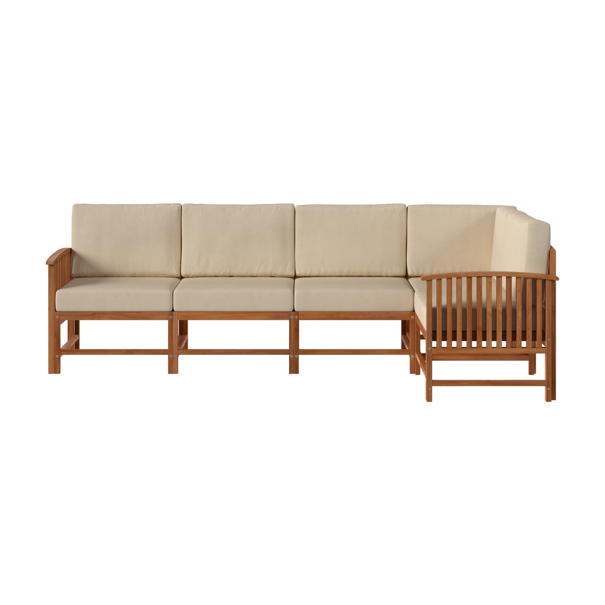 Midland Modern Solid Wood 5-Piece Outdoor Sectional Set-Outdoor-Parc Decor