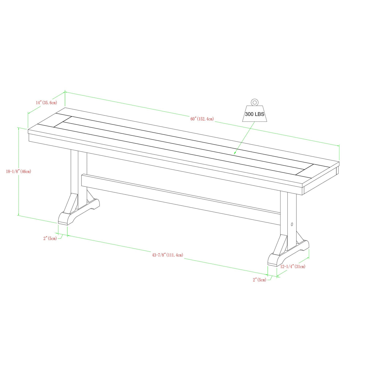 Millwright Solid Wood Dining Bench-Dining / Kitchen-Parc Decor