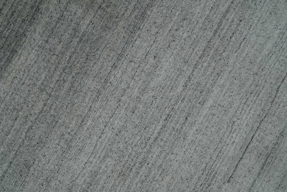 Modern 5x6.5 Gray and Silver Blended Wool Hand Woven Area Rug